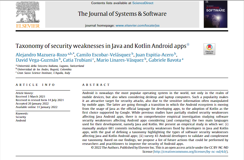 Revista Journal of Systems and Software