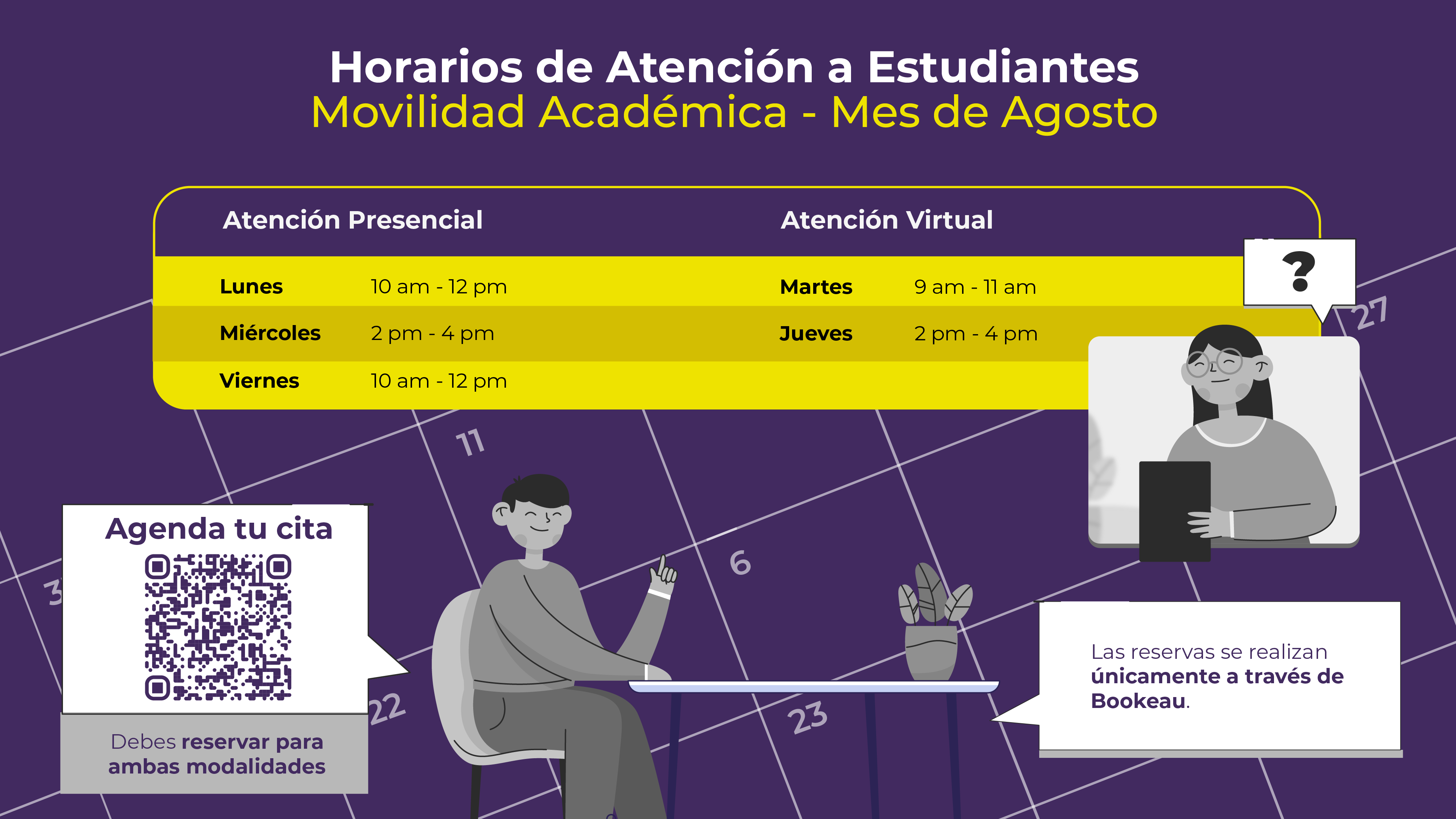 Horarios de atención a estudiantes