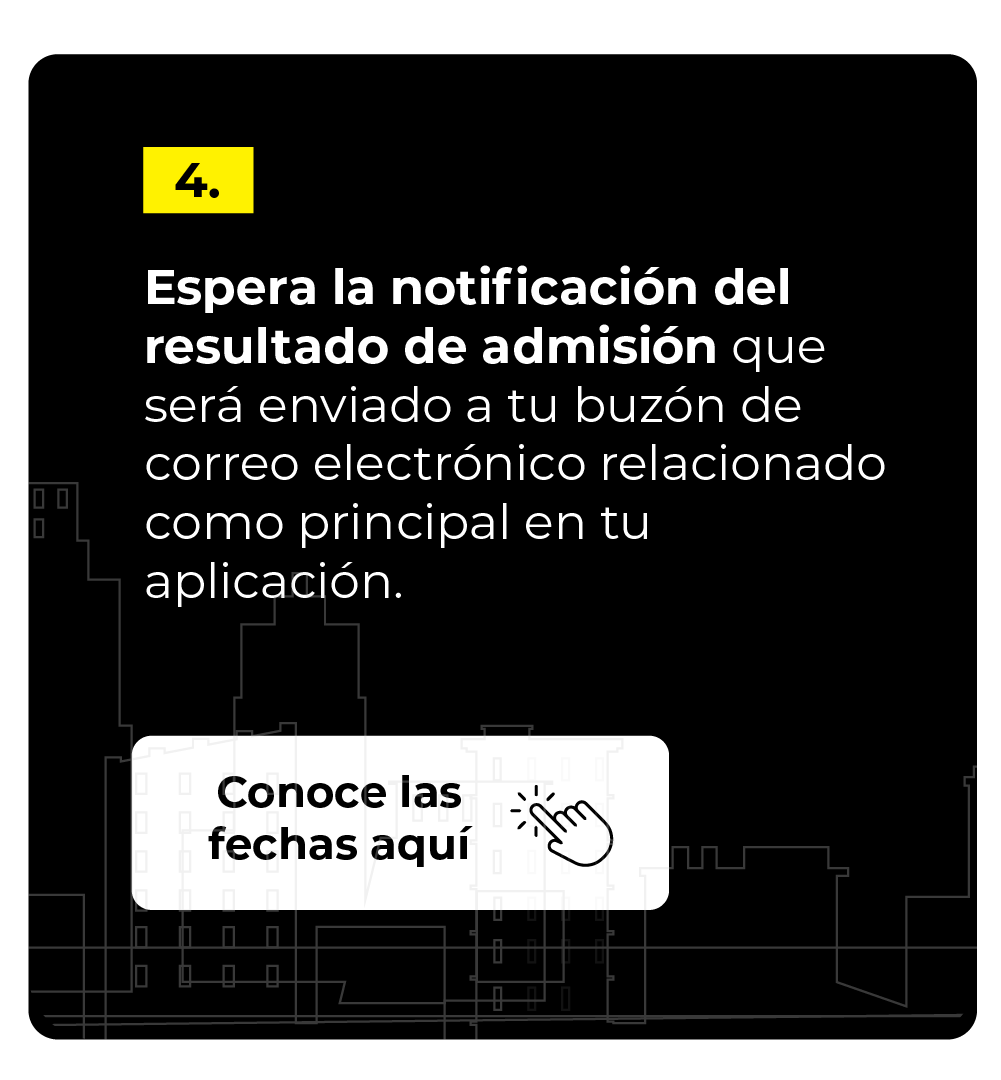 Notificación de resultados de admisión