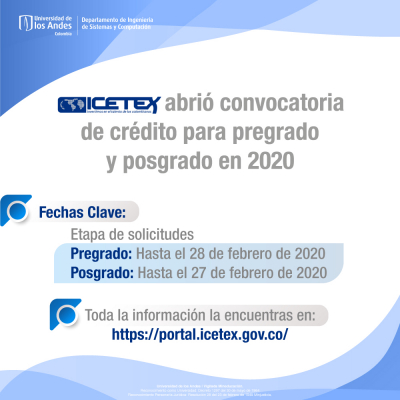 ICETEX abrió la convocatoria de crédito para estudios de pregrado y posgrado de 2020