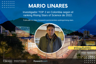 Mario linares, Investigador TOP 2 en Colombia según el ranking Rising Stars of Science de 2022.