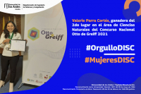 Valerie Parra Cortés ganadora del 2do lugar en el área de Ciencias Naturales del Concurso Nacional Otto de Greiff 2021