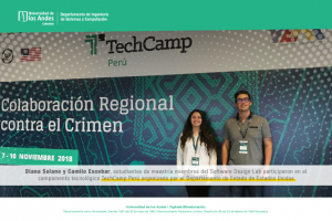 Diana y Camilo participantes del campamento tecnológico TechCamp Perú