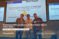 #OrgulloDISC Nicolás Cardozo y Silvia Takahashi Ganadores Best Paper Award CIbSE 2023
