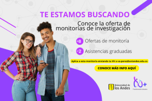 Posiciones abiertas de monitorias de investigación