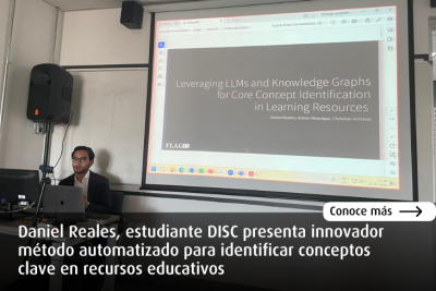 Daniel Reales, estudiante DISC presenta innovador método automatizado para identificar conceptos clave en recursos educativos en ICAI 2024