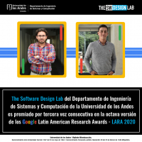 The Software Design Lab del DISC es premiado por tercera vez consecutiva en la octava versión de los Google Latin American Research Awards - LARA 2020
